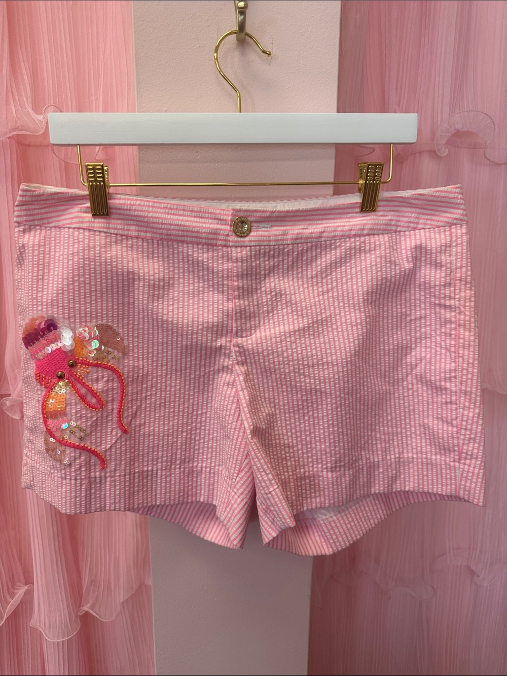 Lilly Pulitzer Pink Striped Seersucker Shorts